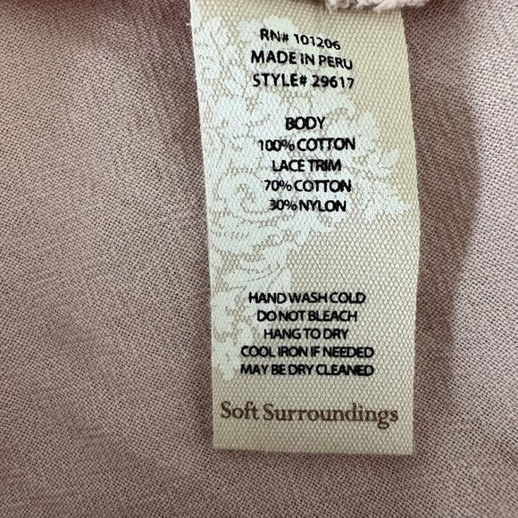 Soft Surroundings Genevieve Dress Size M Pink Lace Embroidered - Picture 8 of 10